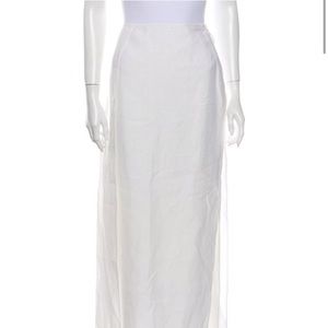 Lafayette linen midi skirt.